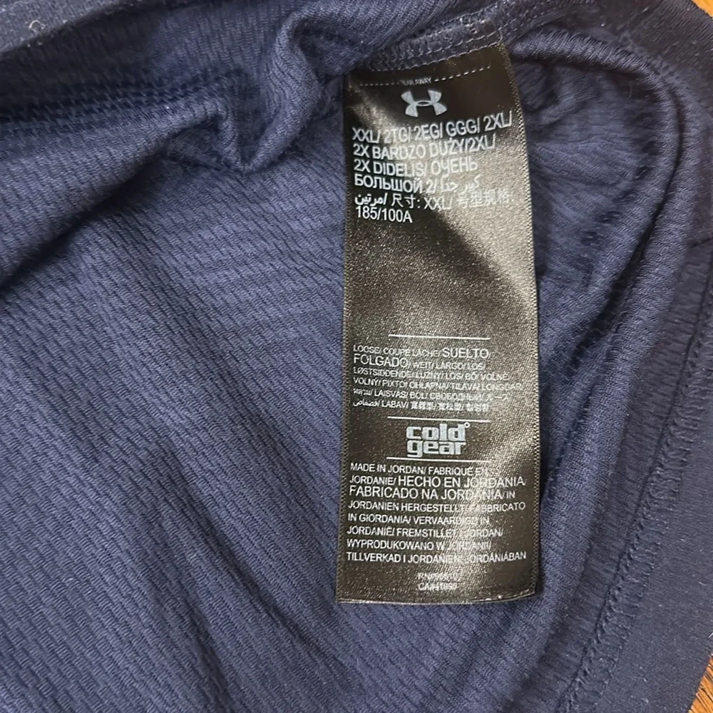 UNDER ARMOUR MENS NAVY AND GRAY COLD GEAR LOOSE FIT QUARTER ZIP SIZE XXL - Picture 4 of 8